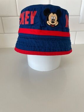 Disney Mickey Embroidered Navy and Red Kids Bucket Hat • OSFM